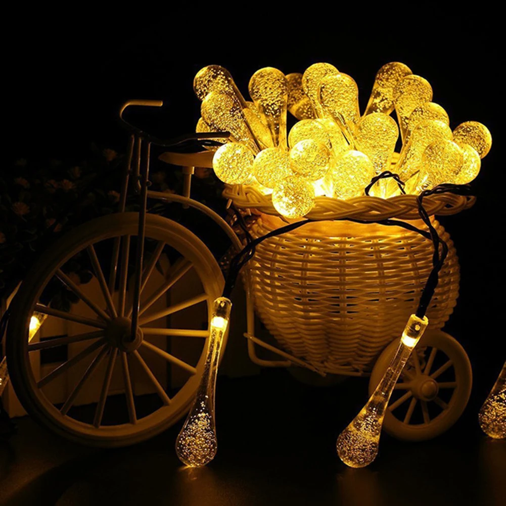 

Solar Light Raindrops LED String Lights Fairy Lights Solar Garland Garden Wedding Holidays Christmas Decoration Outdoors