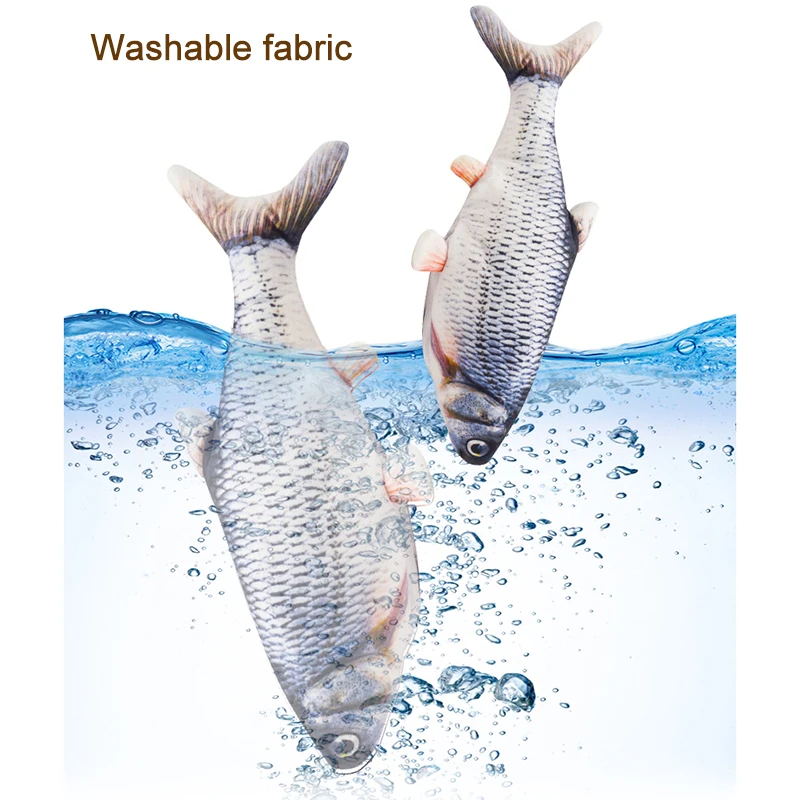 

Flopping Fish Moving Fish Plush Toy With Light and Sound Realistic Flopping Fish Wiggle Fish Toys Motion Kitten Toy M09