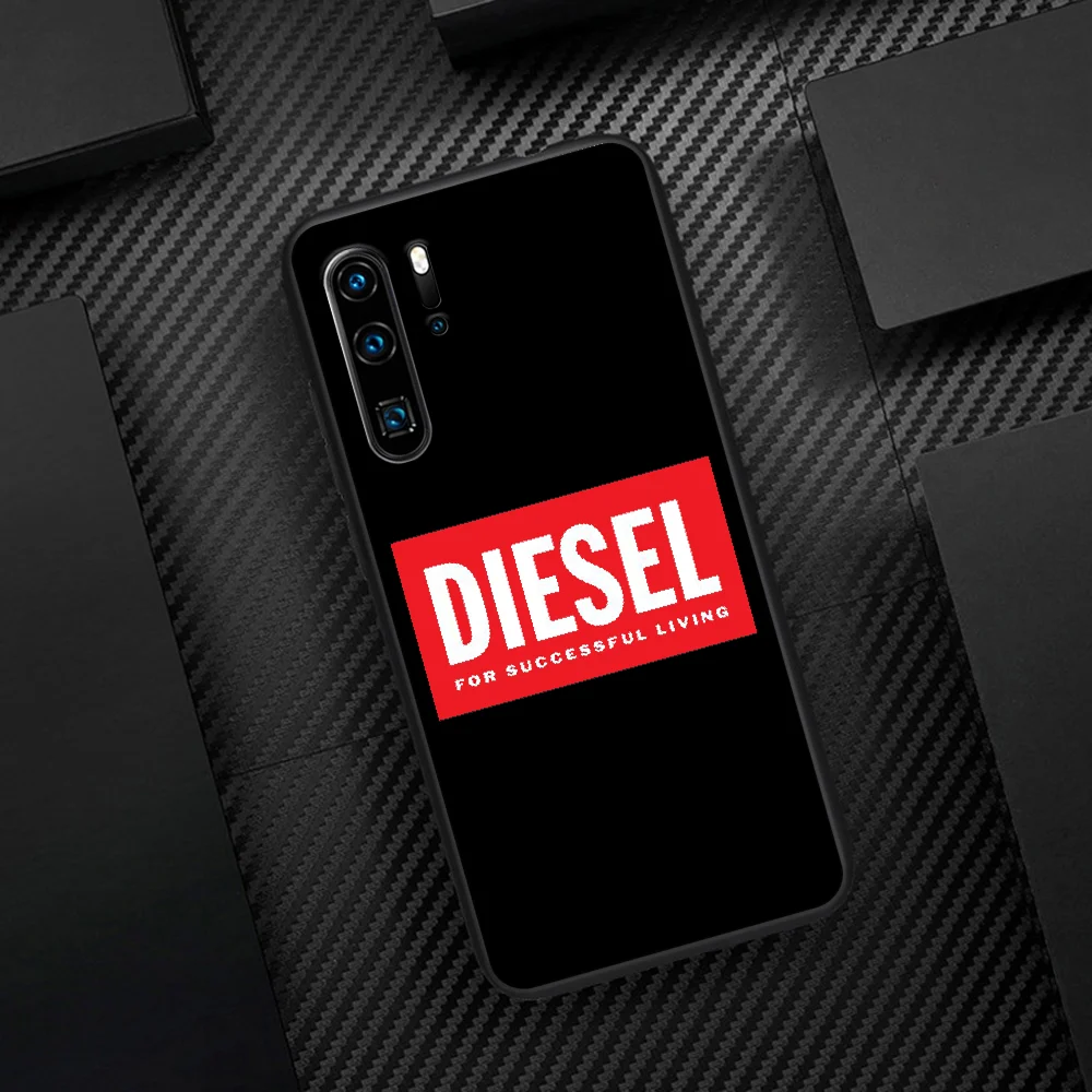 

DIESEL Luxury Fashion Brand Phone Case For Huawei P Mate 10 20 30 40 Pro Lite Smart 2019 2021 black Funda Fashion Back Tpu