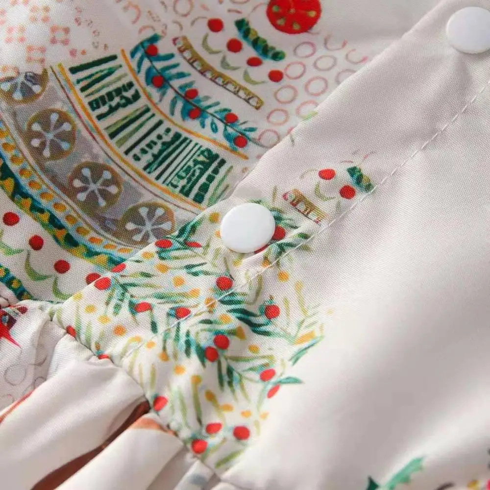 

0-24M Fashionable boutique Kids Baby GirlsChristmas Carnival Christmas Tree Trumpet Sleeve Girls Elk Print Princess Dress