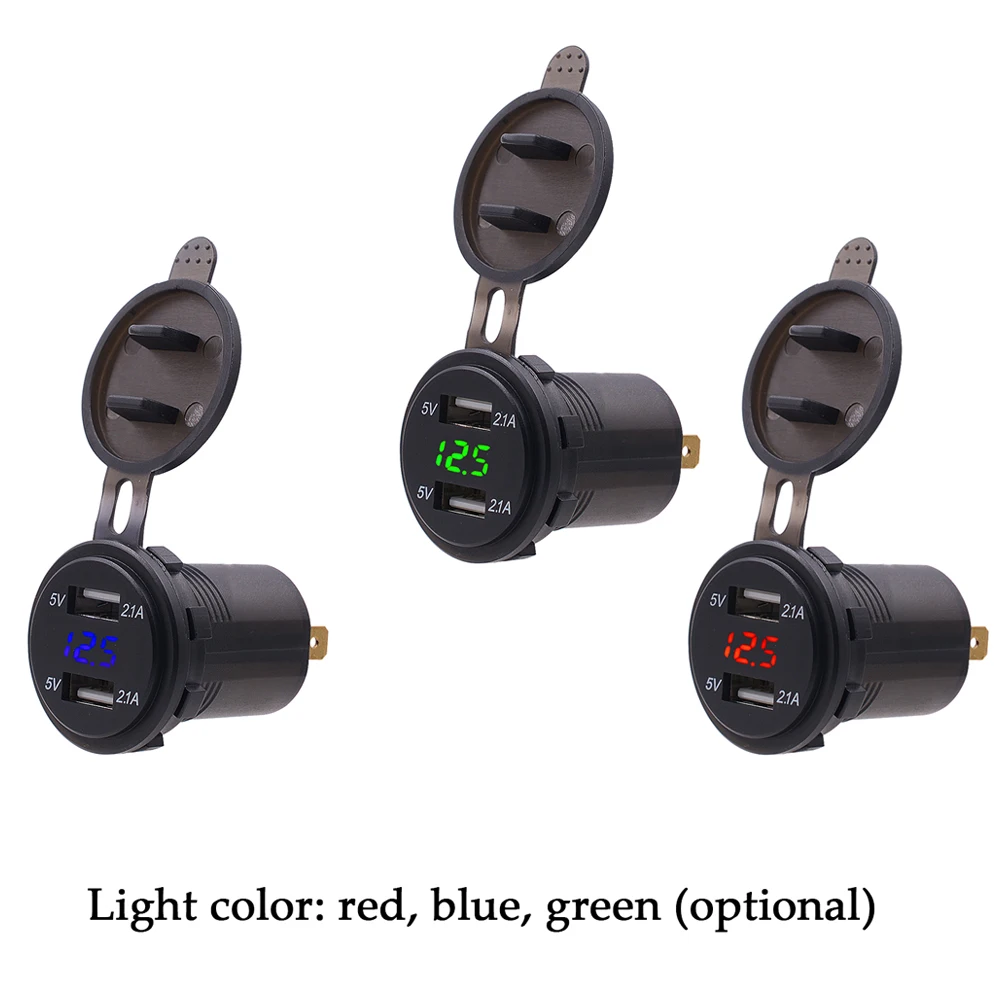 Universal Dual USB Car charger Cigarette Lighter Socket for Motorcycle Auto Truck Boat 12-24V LED Recharger Power Adapter |