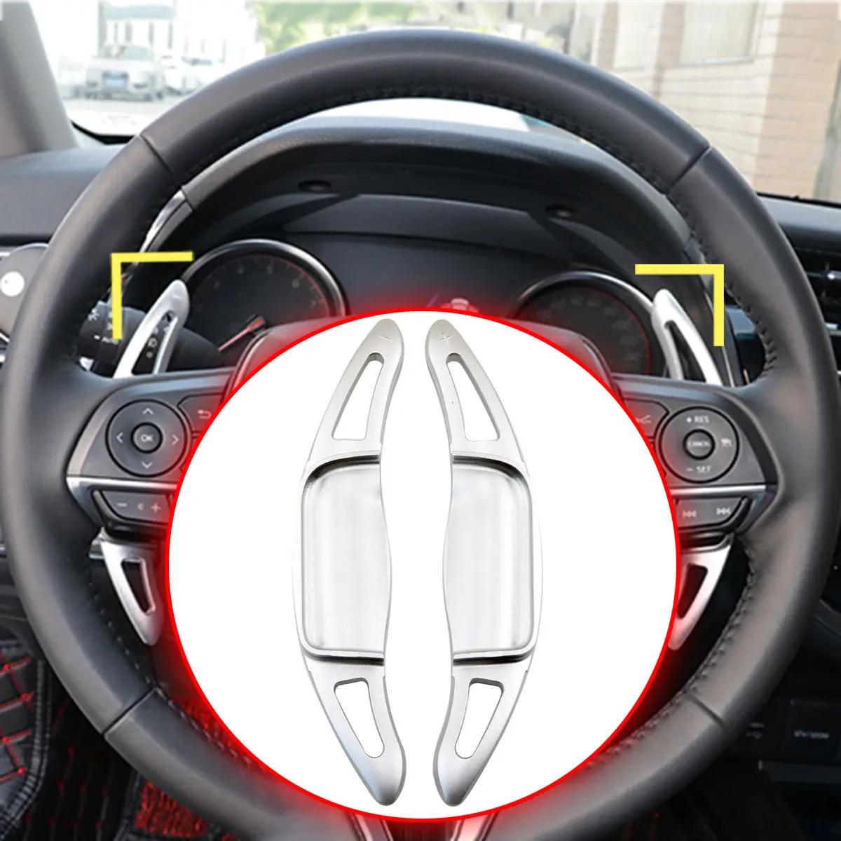 Серебристый автомобильный DSG рычаг переключения передач на руль удлинитель