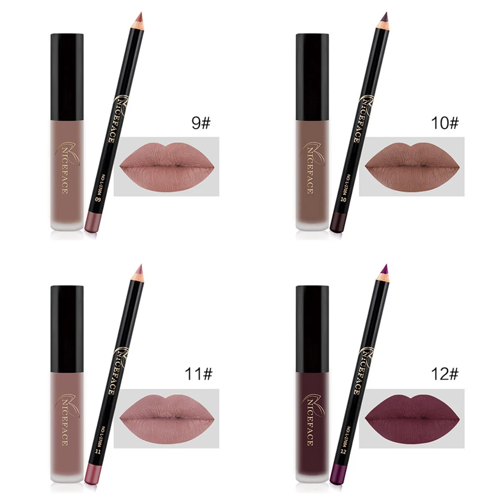 2 предмета/комплект Макияж для губ комплект Водонепроницаемый долговечная