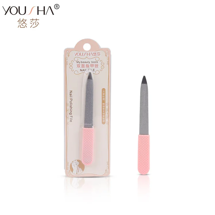 

Двусторонняя пилка для ногтей из нержавеющей стали, Маникюрный Инструмент, портативный тонкий пилочка для ногтей Shuhei YZ014