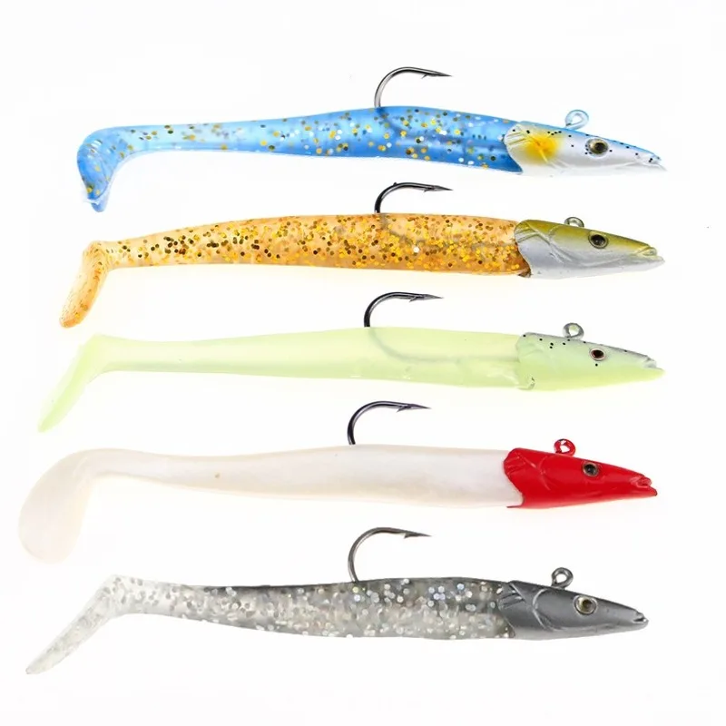 

1 Pcs 18g 11cm Lead Jig Head Glow Soft Lure Soft Bait with Fishing Hook Swimbaits Fishing Tackle Pesca Soft Fishing Lure