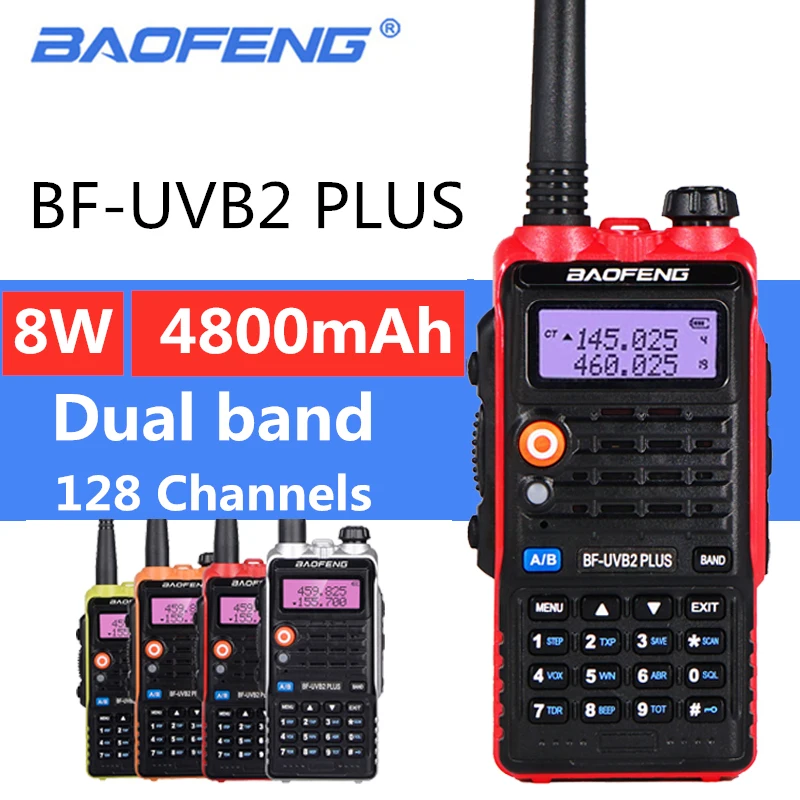 BaoFeng UV B2 Plus 8 Вт высокомощный FM трансивер 4800 мАч аккумулятор BF UVB2 для CB радио