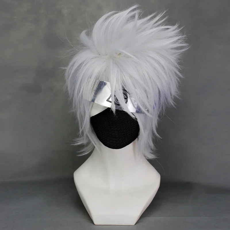 Высокое качество Hatake Kakashi серебристо белый короткий лоскутный многослойный