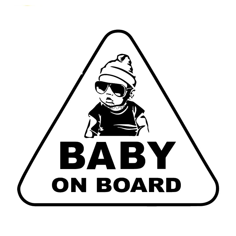 

Baby on Board Warning Car Sticker Funny Cartoon Bumper Window Decoration Decal Accessories Waterproof Black/white,16cm*14cm