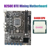 b250c btc mining motherboard with g4400 cpu lga1151 12xpcie to usb 3 0 graphics card slot supports ddr4 dimm ram for btc