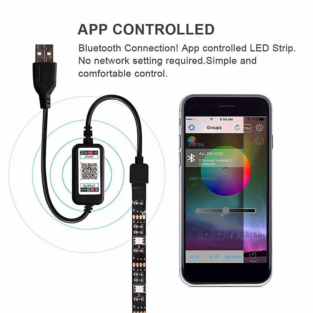 USB Мощность Светодиодные ленты под светодиодное освещение шкафа светильник Кухня шкаф Подсветка ТВ 1m 2m 3M USB кабель RGB ленты дистанционного шкаф ночник 5В