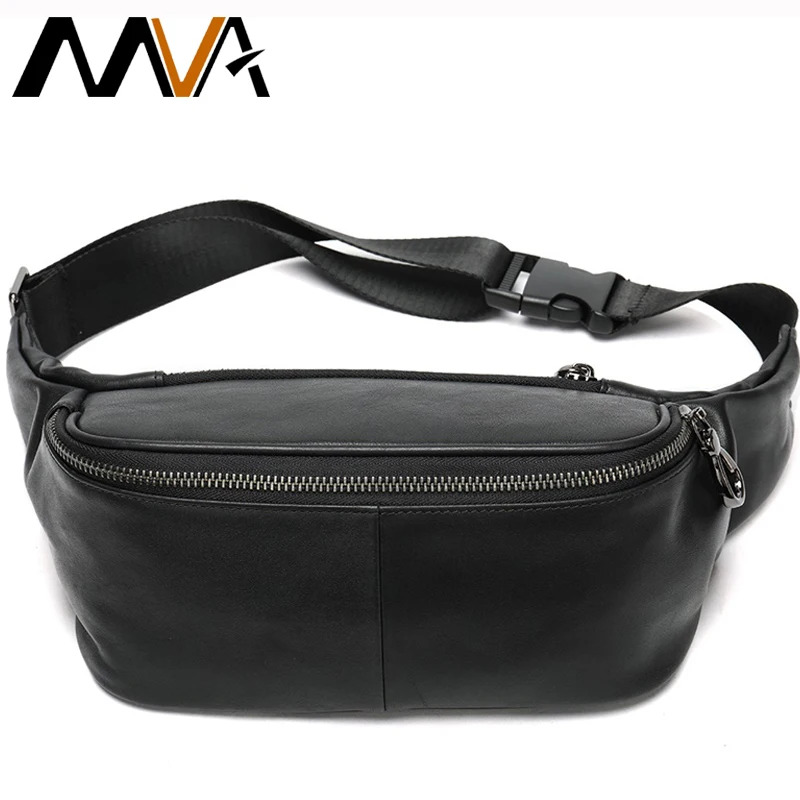 Поясная Сумка MVA мужская из натуральной кожи забавная дорожная сумочка для