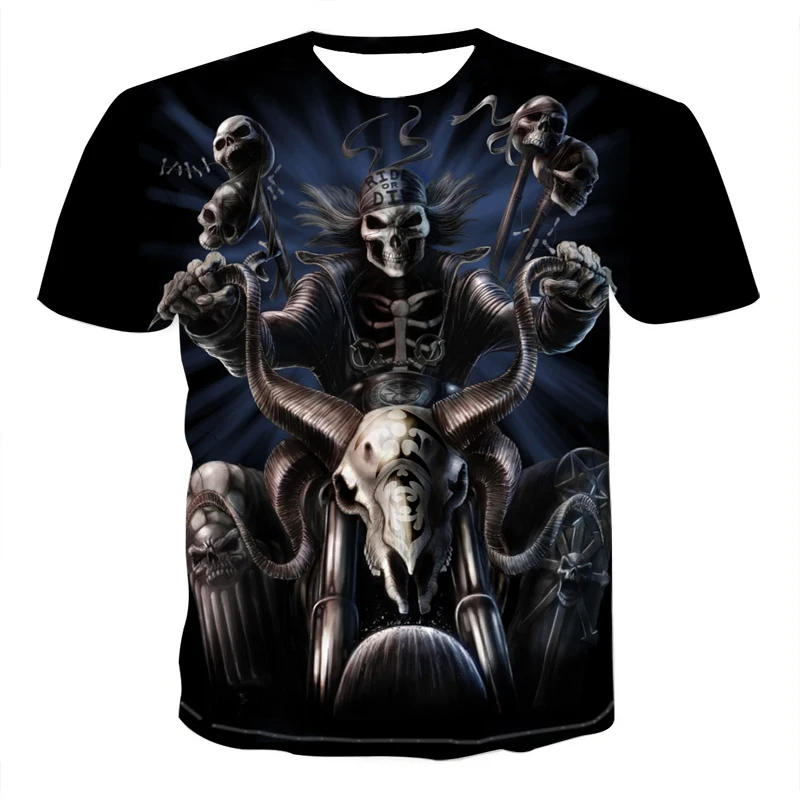 

3d Print Skull Men Skeleton T-shirt Punk Rock Gothic Tshirt T shirts T shirt T-shirt Vintage Mens Clothing Summer tops