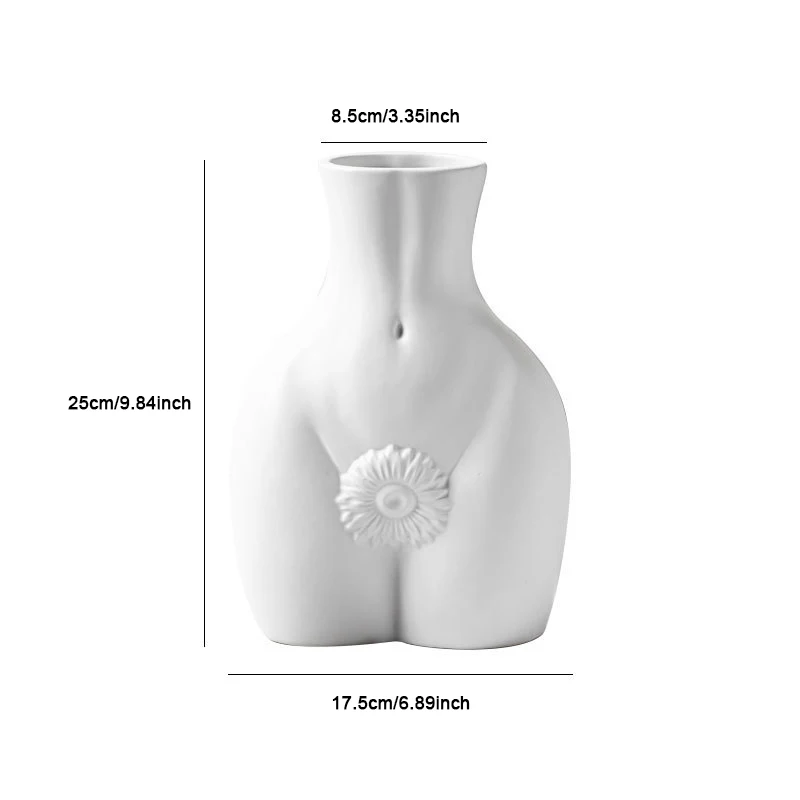 

European new style creative human body ceramic flower modern craft floor vase hand-painted home decoration decoration ornaments