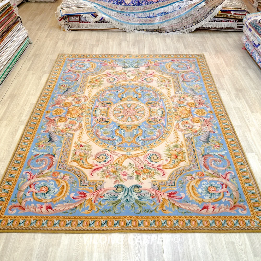 Goedkoop Yilong 8.2 'X 11.48' Exclusieve Europese Stijl Handgemaakte Wollen Tapijt Savonnerie Handgeknoopt Tapijt (ZSH016W)