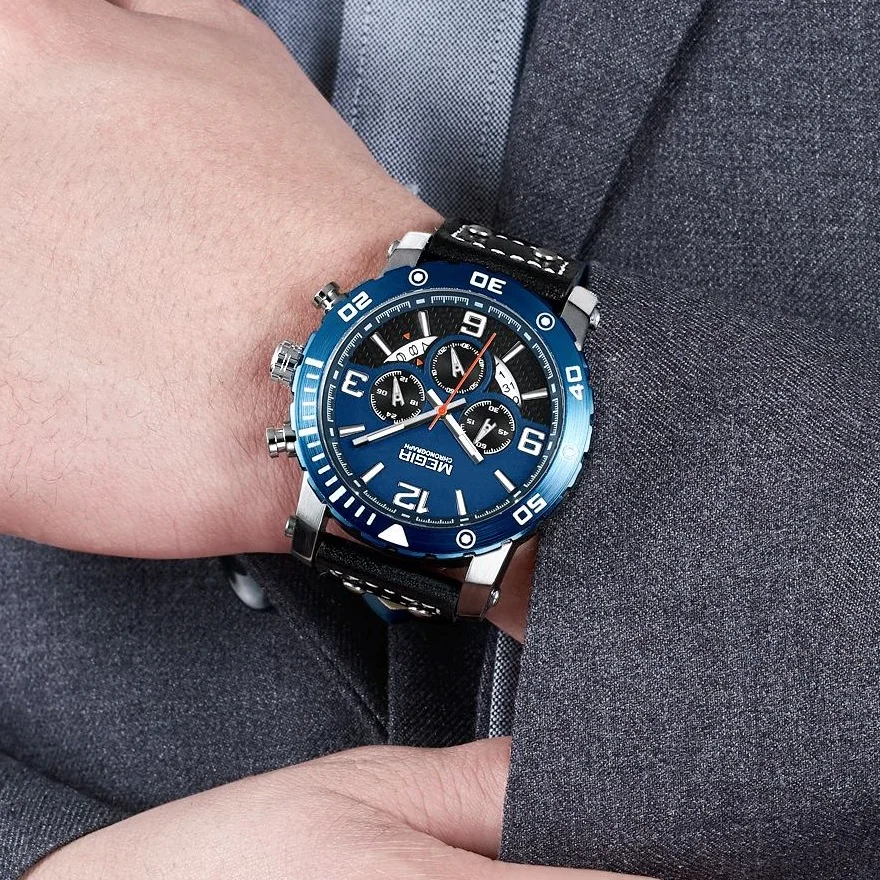 Часы наручные MEGIR Мужские кварцевые креативные спортивные армейские в стиле