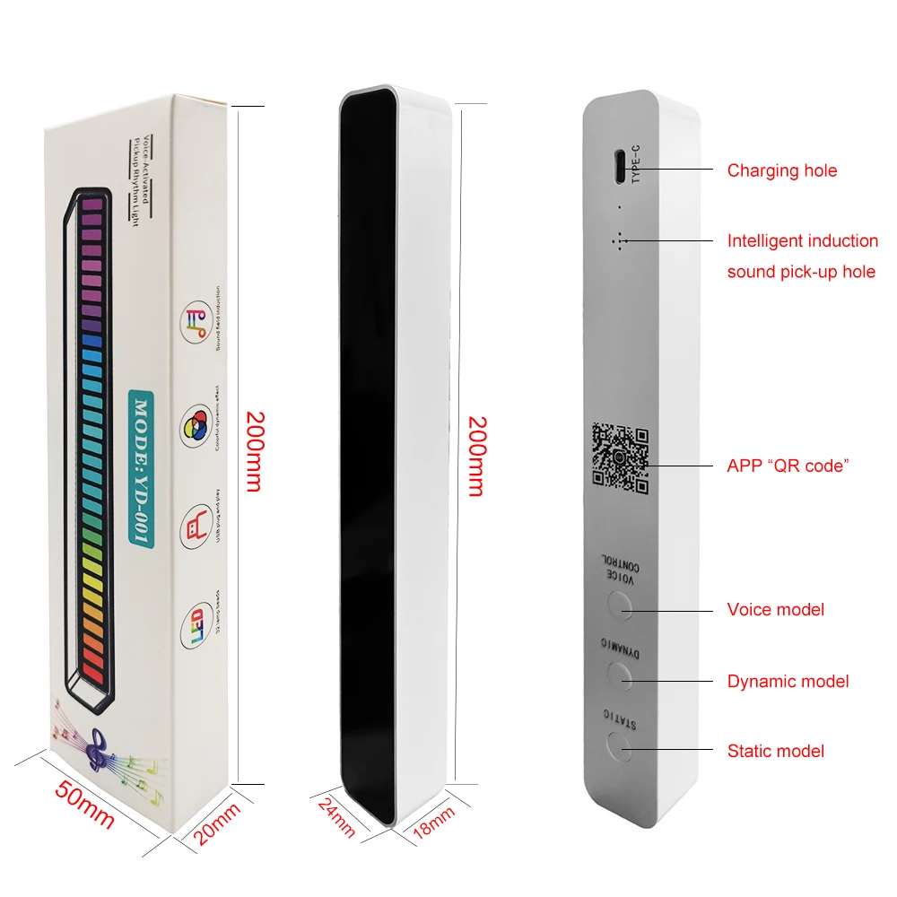 WS2812B IC автомобиль пикап Ритм Светильник RGB Голосовая активация музыка атмосфера