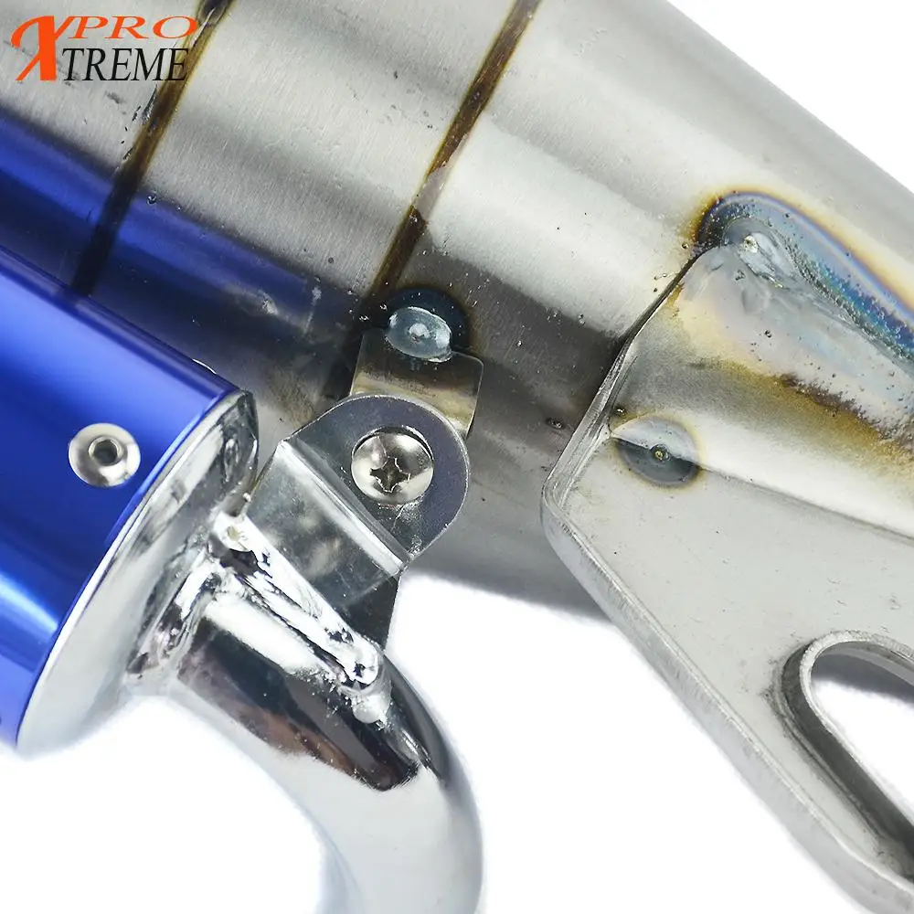 Полная выхлопная система глушитель труба Скутер мопед гоночный уличный