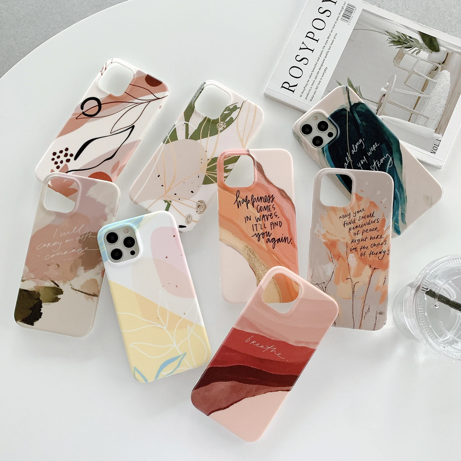 

Fashion Abstract Graffiti Anti-fall Phone Case For iPhone 13 12 11 Mini Pro X XR XS Max 8 7 Plus SE 2020 IMD Shockproof Cover