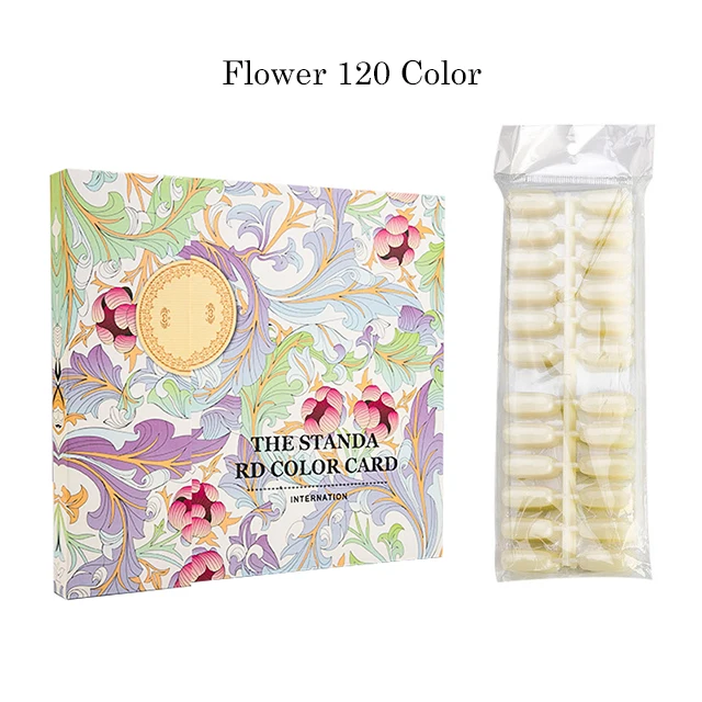 120 Flower Маникюрный Инструмент ложный цвет ногтей Книга цветной дисплей Гель-лак для нейл-арта цветная карта диаграмма цветов ногтей доска практики - Цвет: 120 Flower