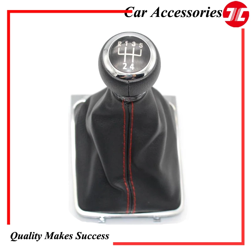Автомобиль 5 скоростей Ручка переключения передач с кожаными ботинками для VW Passat
