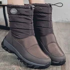 Женская обувь 2021, водонепроницаемые зимние сапоги, женские теплые сапоги на платформе с эластичным ремешком, модная женская теплая обувь