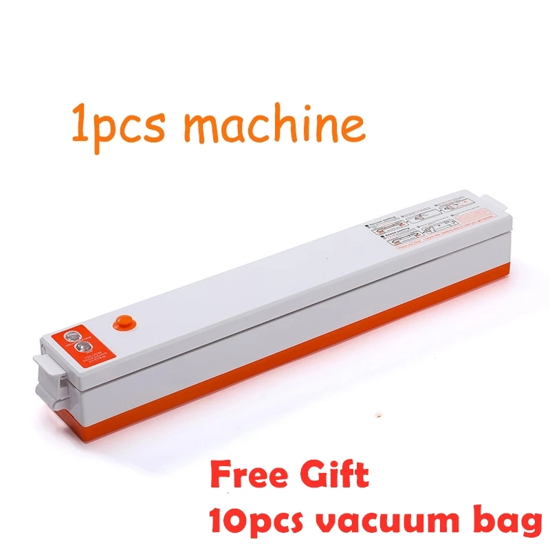 1pcs machine 220 В/110 В вакуумная упаковочная машина, вакуумная компрессионная упаковочная машина, автоматическое сохранение продуктов питания, включая пакеты 10 шт - Цвет: 1pcs machine