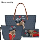 Nopersonality Женская Роскошная сумка в комплекте с принтом Super Mom модная сумка для макияжа Клатч кожаный кошелек сумка через плечо высокое качество