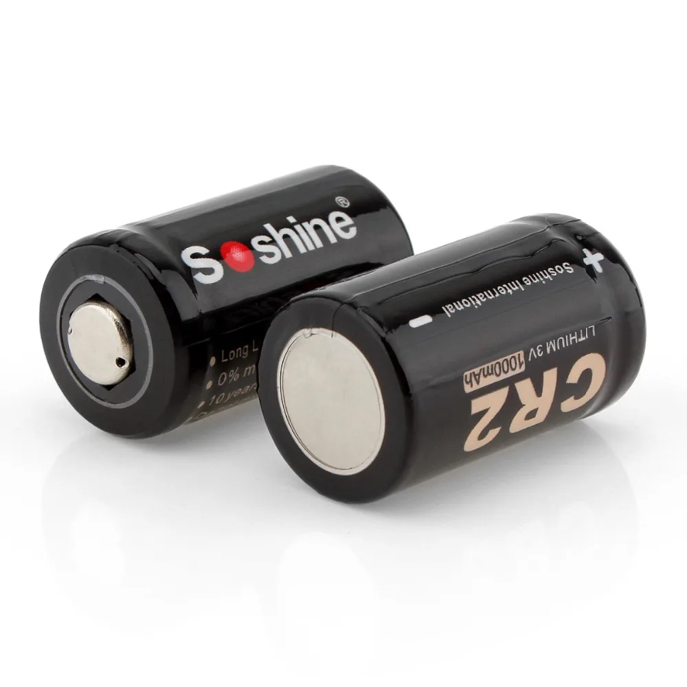 2 шт./компл. Soshine 3V 1000mAh CR2 литиевая батарея li-ion неперезаряжаемая для светодиодных