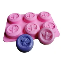 6 cavity bee round honeycomb silicone soap mould bake mold tray diy soap making mould handmake cake decorating tools
