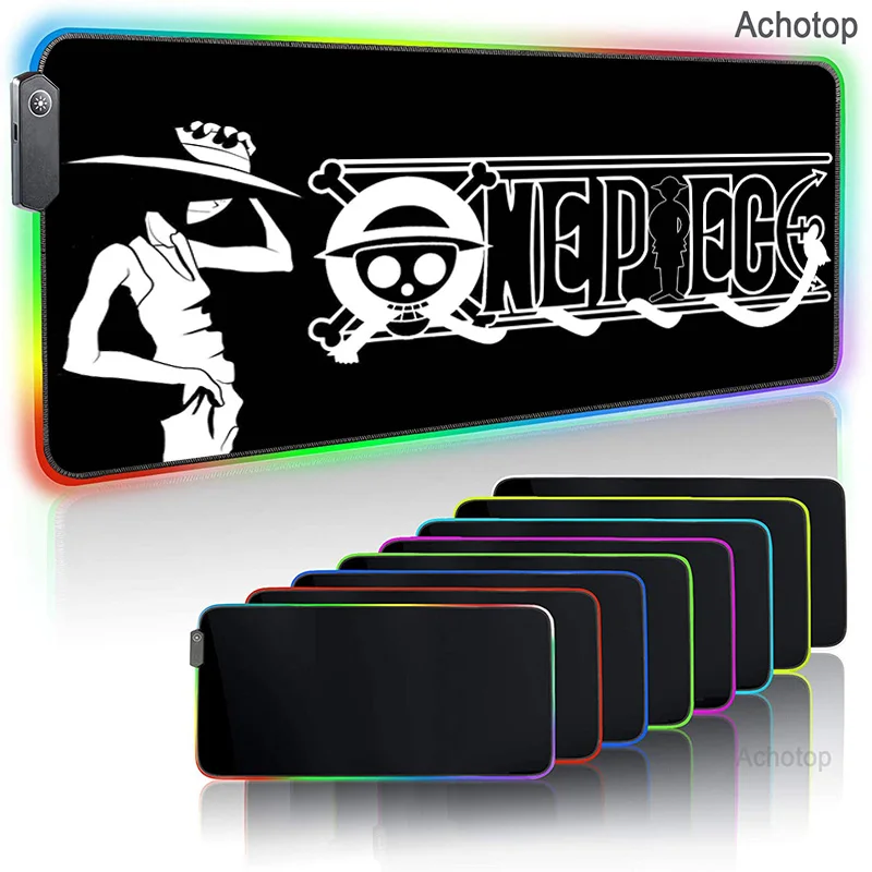

best-selling One piec LED Lighting Gaming Mouse Pad Custom RGB Mousepad Game for Anime Mouse Carpet Luminous Mouse Desk mat xxl
