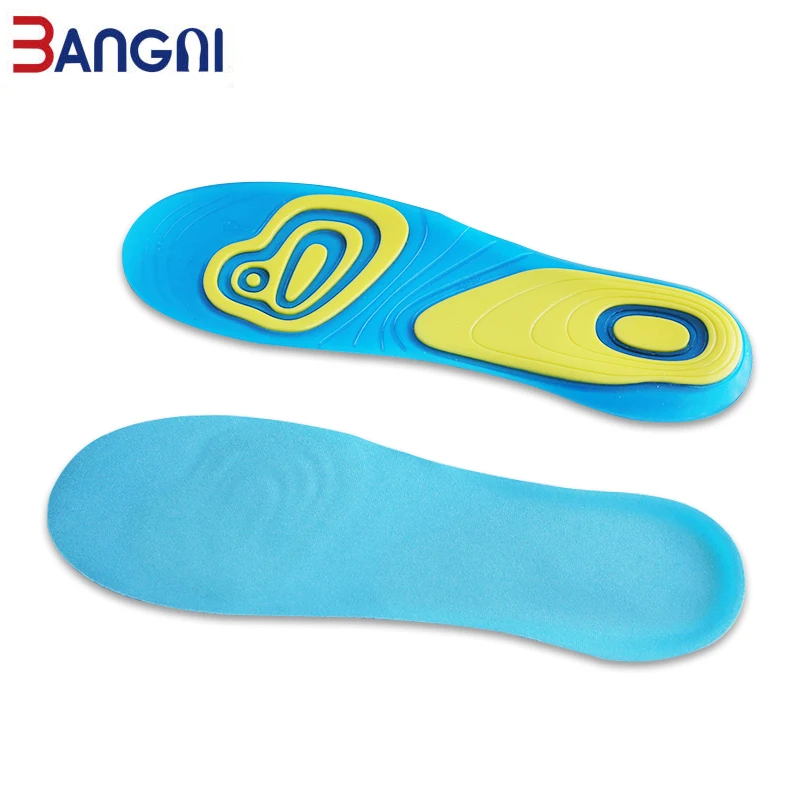 

3bangni Men/Women Shoe Pad Elastic Shock-Absorbing Silicone Soft To Relieve Foot Pain Plantar Fasciitis Sports Work Insole