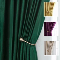 4 colors luxury soft blinds solid dark greenpurplegolden velvet blackout window curtains for living room bedroom drapery
