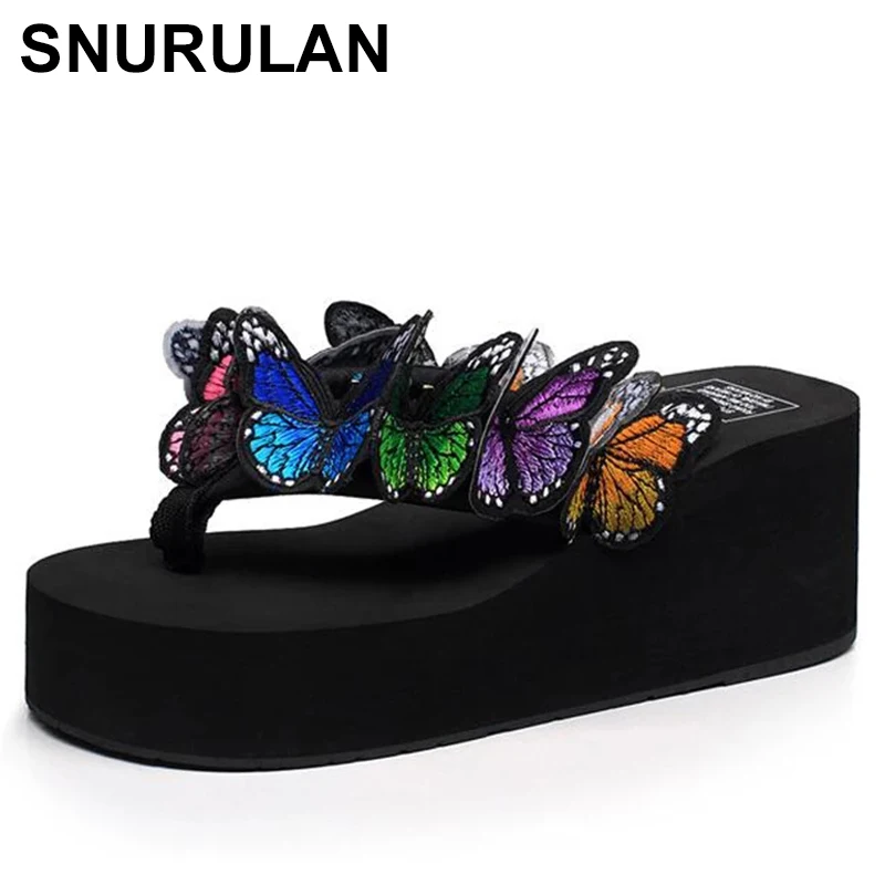 

SNURULAN/Летняя обувь; Удобные босоножки; Женские босоножки на платформе; Модные Вьетнамки; Женские сандалии; Брендовые женские Тапочки