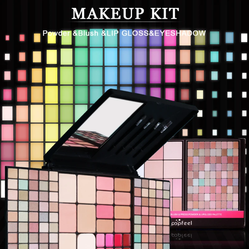 

4 In 1 Eyeshadow Palette 112 Kleuren Foundation/power/blush/lip Gloss Matte Oogschaduw Palette Glitter Make-Up Set Korea Cosmeti