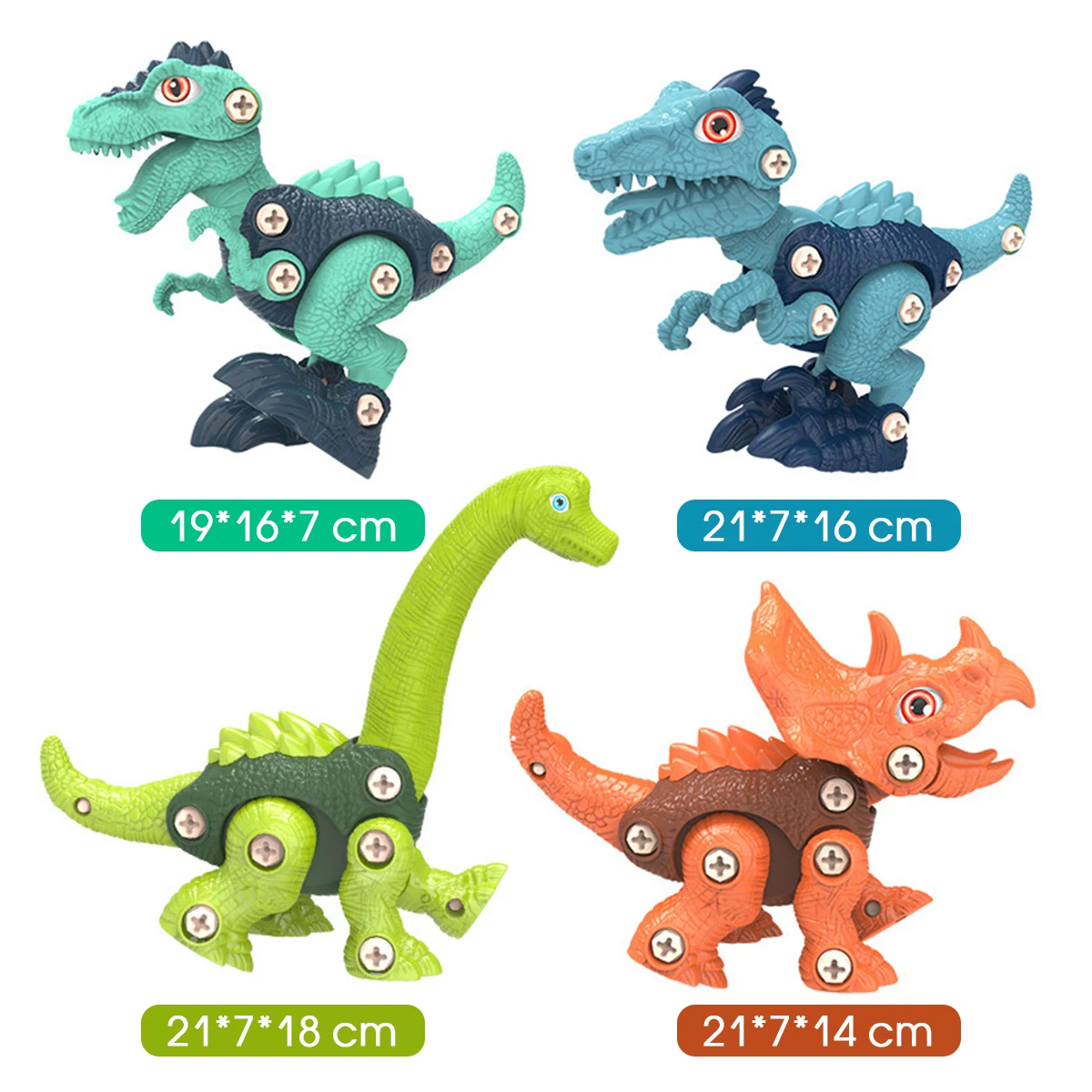 Juego de construcci&oacute;n de dinosaurio t-rex para ni&ntilde;os, con taladro el&eacute;ctrico, dinosaurios, puzle, regalo-5
