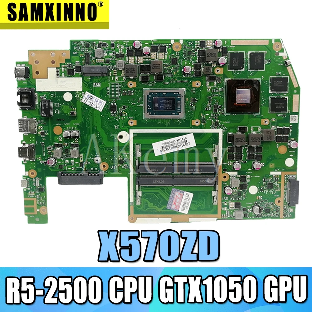 

X570ZD Motherboard For Asus TUF YX570Z YX570ZD X570Z X570ZD Laptop motherboard Mainboard R5-2500 CPU GTX1050 GPU