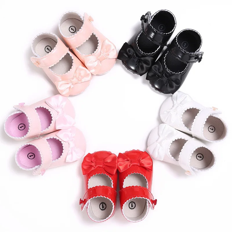

Spring Children's Princess Bowtie First Walkers Casual Soft Baby Girls Bow-knot Shallow Flats Newborn Little Kids Toddler Shoes