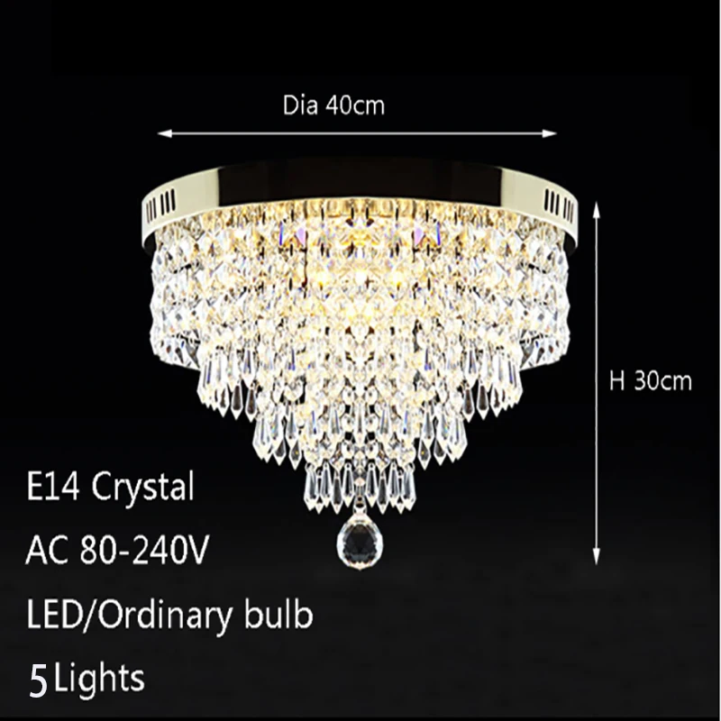 Современный хрустальный простой светильник потолочный Plafonnier E14 светодиодный