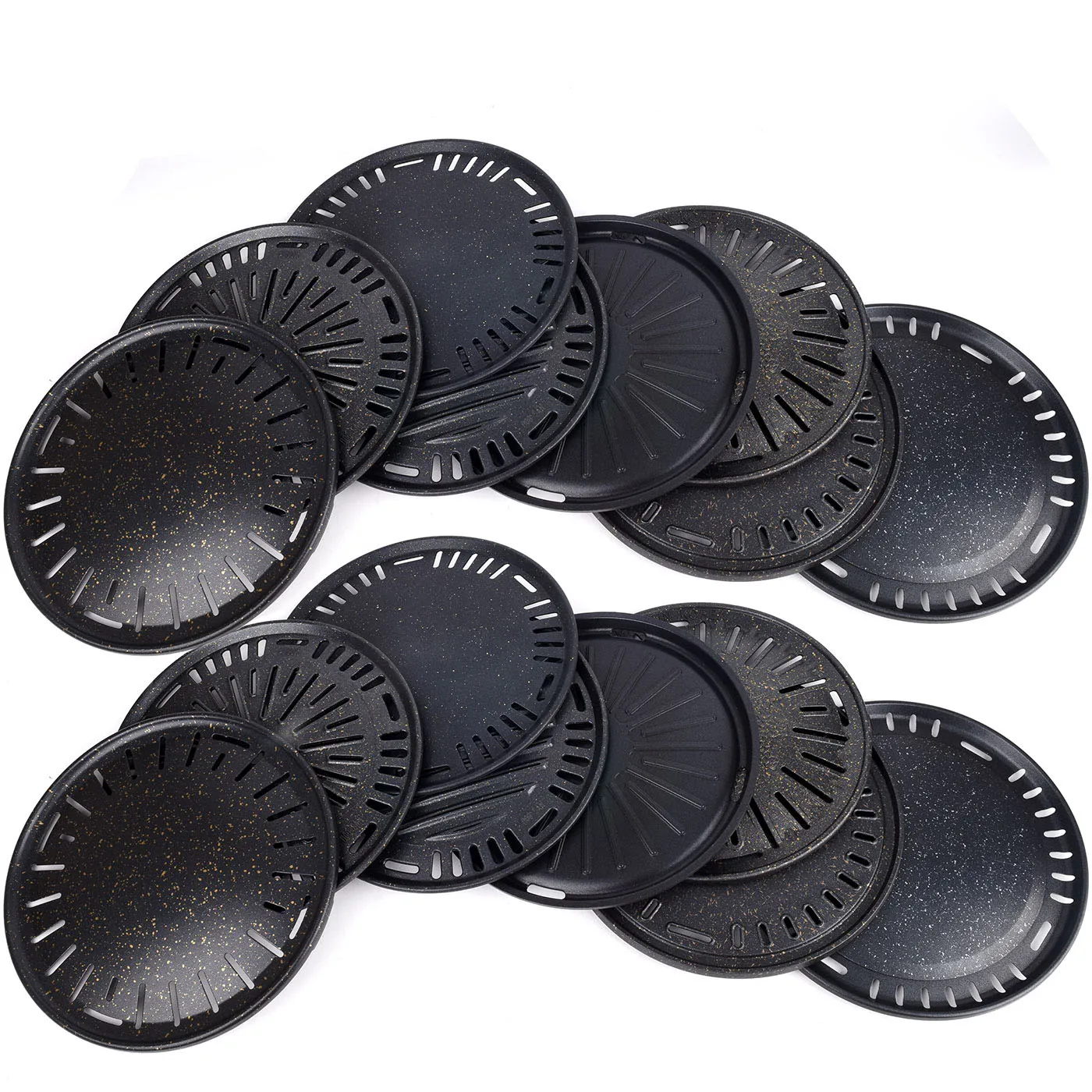 

Korean Barbecue Tray Outdoor Oven Grill Pan Non-Stick Round Portable Nonstick Pan Teppanyaki Barbecue Tool
