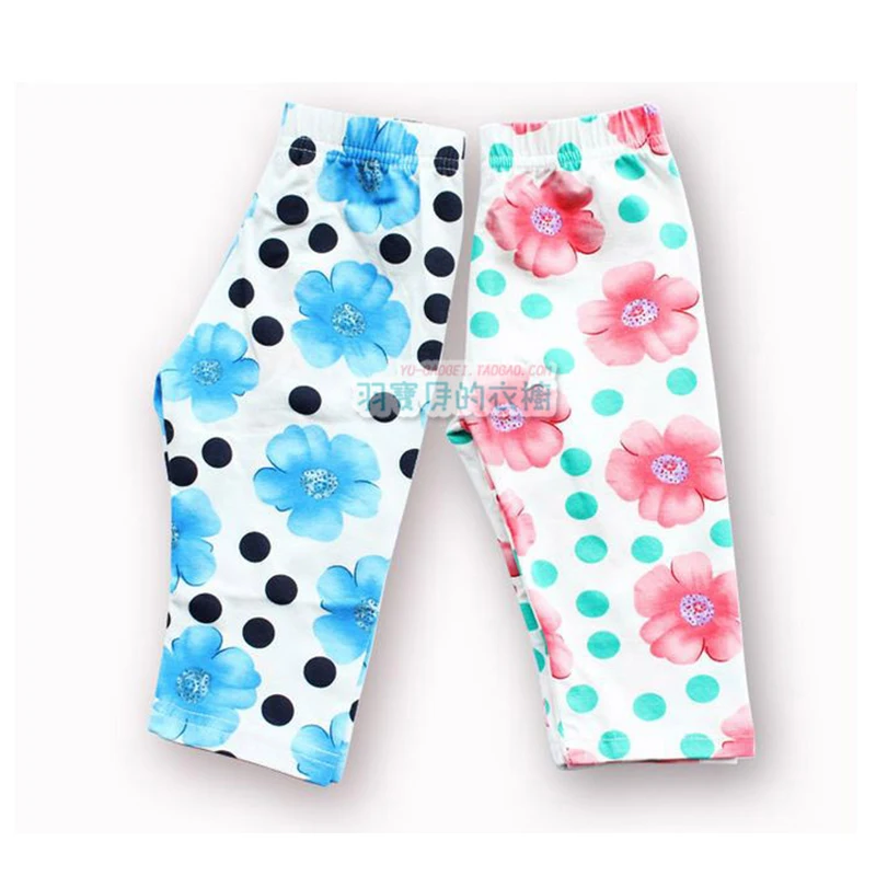 Леггинсы Детские хлопковые с цветочным принтом до колена|kids leggings|girls kids leggingsleggings