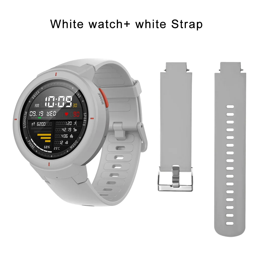 Глобальная версия Hua mi AMAZFIT Verge 3 gps умные часы IP68 AMOLED экран ответ на звонки умные часы мульти спортивные для mi 8 - Цвет: White add whitestrap