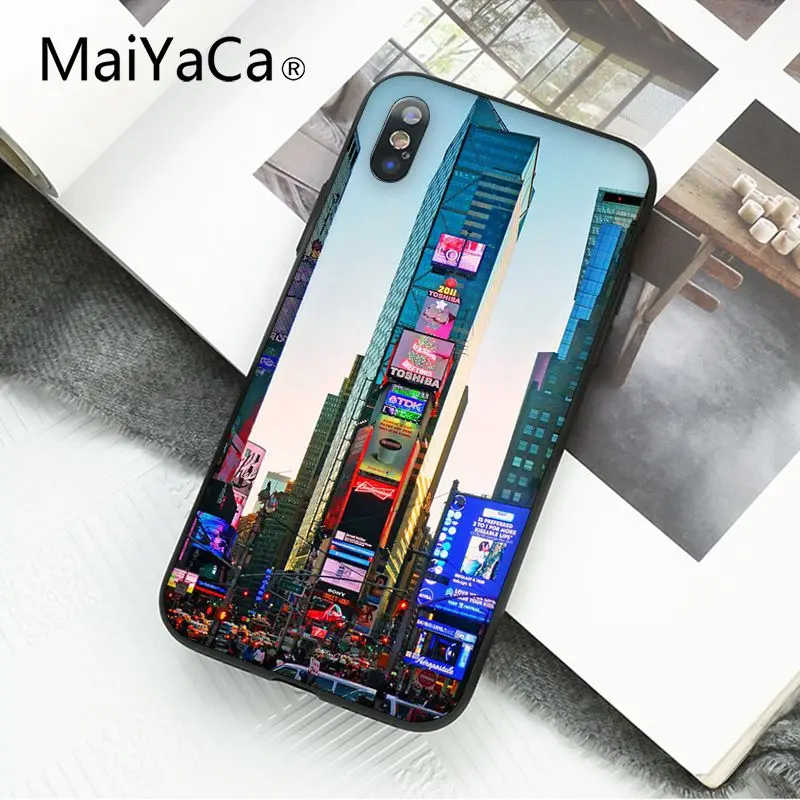 A16 MaiYaCa Нью-Йорк Таймс Сквер такси чехол для телефона для iphone 11 Pro 11Pro Max 8 7 6 6S Plus X XS MAX 5 5S SE XR - Цвет: A16