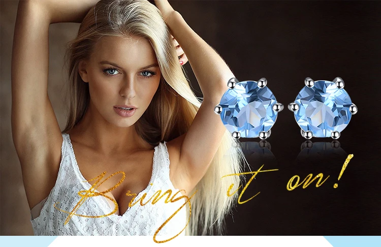 Jewelrypalace Природный Голубой топаз Серьги стержня натуральная 925 пробы Серебряные ювелирные изделия Для женщин jewelry выдающиеся Красивые ювелирные изделия