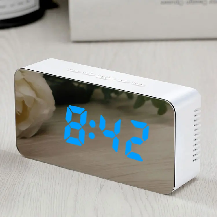 Многофункциональный зеркальный электронный будильник светодиодное