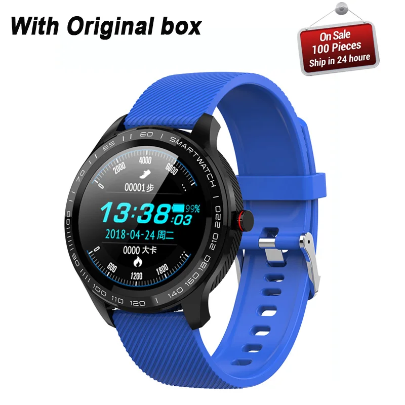 L9 Смарт часы ЭКГ сердечный ритм звонки напоминание полный сенсорный Smartwatch IP68 Водонепроницаемые часы для мужчин для Android IOS PK L7 GT2 - Цвет: silica blue