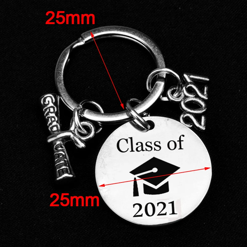

1Pc Excellent Graduation Gift Keychain Class Of 2021 Graduation Gifts for Students Friends Friendship Memories Steel Keyring