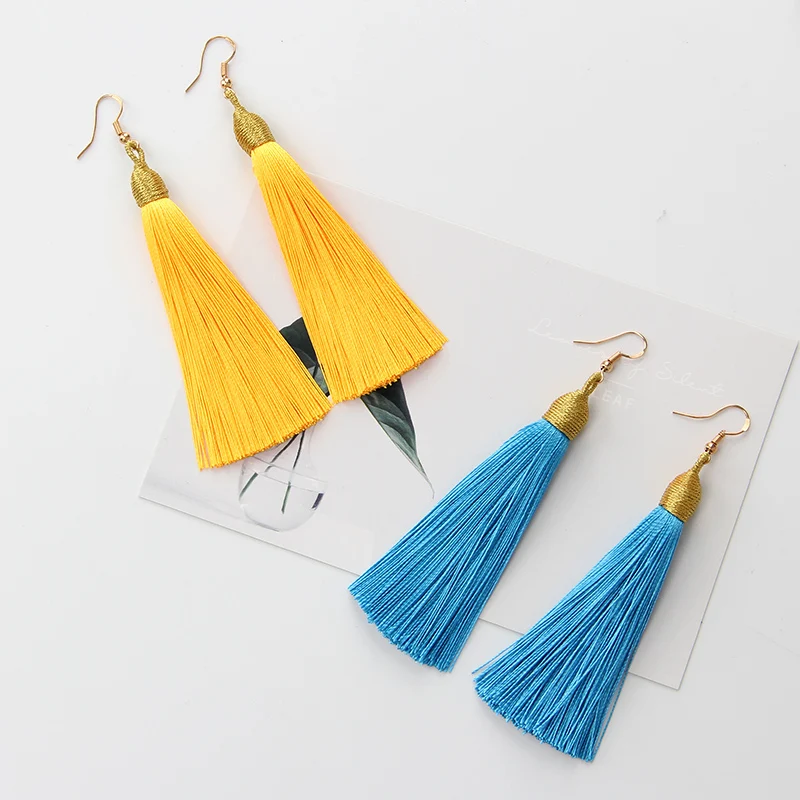 2019 новые серьги с подвеской женские модные в стиле бохо длинные кисточками Ретро