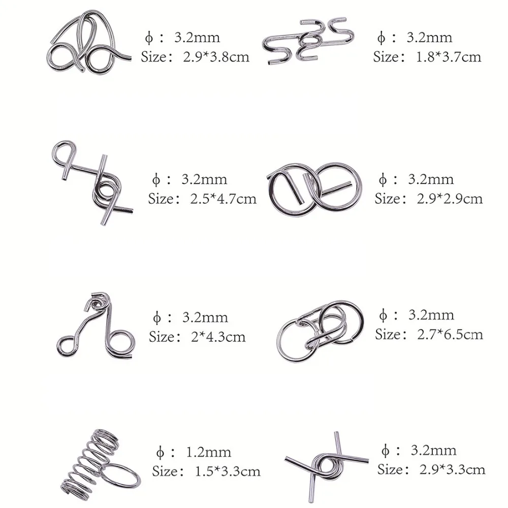 8 шт интеллектуальная Пряжка Китайская традиционная головоломка багенидер