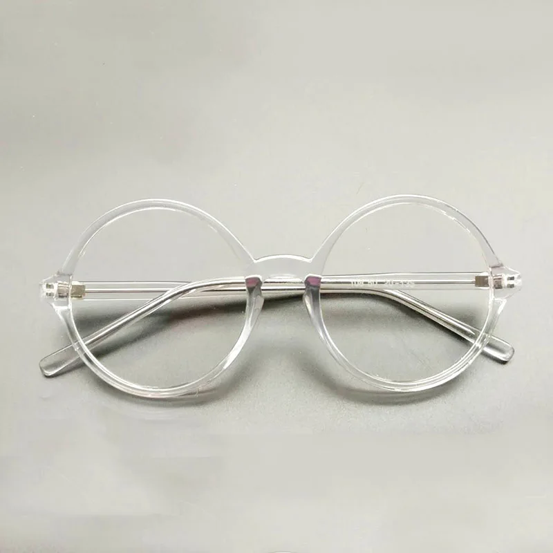 Прозрачные круглые очки прозрачные белые большого размера для мужчин по рецепту