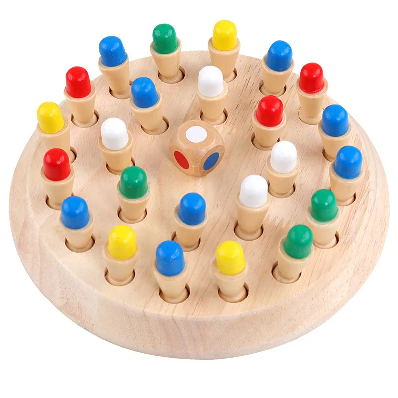 

Wooden Color Memory Chess Parent-Child Games Desktop Exercise Baby Memory Puzzle Game Toy Chess Montessori Educational Toys Gift